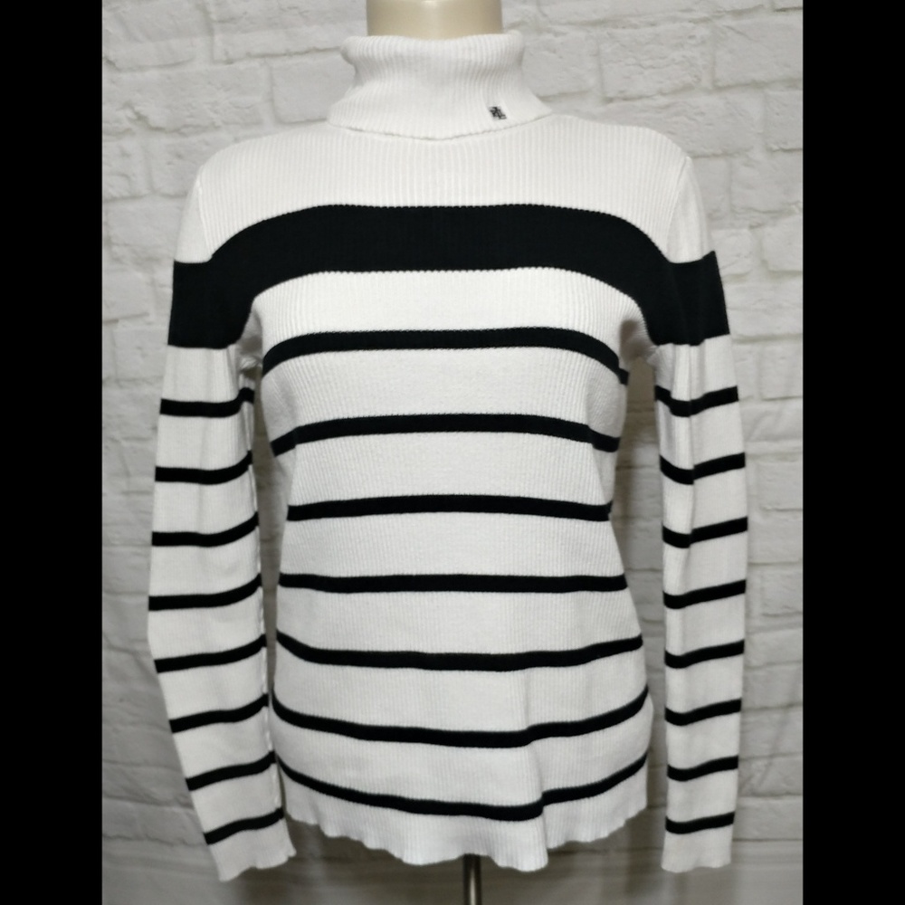 Lauren Ralph Lauren White Turtleneck LS Top Small